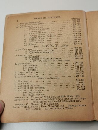 U.S. WWI, Infantry Drill Regulations, United States Army 1911