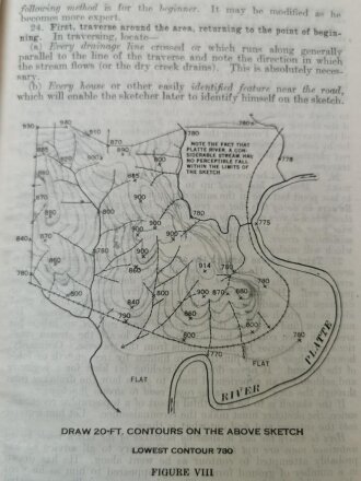 U.S. WWI, Training Manual in Topography, Map Reading and Reconnaissance, U.S. 1917 dated