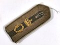 1.Weltkrieg Württemberg, Schulterstück feldgrau für einen Offiziersstellvertreter des Dragonerregiments 25 ,  Ausführung zum Einschlaufen  Gesamtlänge 11,5 cm