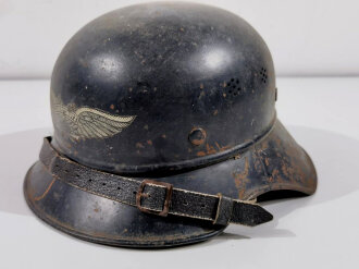 Stahlhelm Luftschutz, Ungereinigtes Stück, entnazifiziert