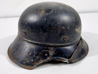 Stahlhelm Luftschutz, Ungereinigtes Stück, entnazifiziert