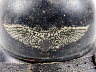 Stahlhelm Luftschutz, Ungereinigtes Stück, entnazifiziert