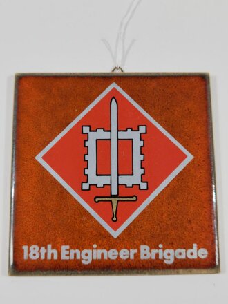U.S. Army, Wandbild in Form einer Fliese10,5 x 10,5cm "18th Engineer Brigade"