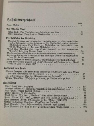 "Das Fliegerbuch der Deutschen Jugend", datiert 1935, 258 Seiten, DIN A5, gebraucht