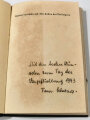 "Baldur von Schirach - Die Fahne der Verfolgten", datiert 1943, 58 Seiten, DIN A5, stark gebraucht, mit Widmung