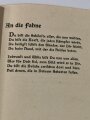 "Baldur von Schirach - Die Fahne der Verfolgten", datiert 1943, 58 Seiten, DIN A5, stark gebraucht, mit Widmung