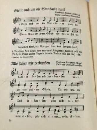 "Wir Mädel Singen" Liederbuch des Bunds Deutscher Mädel, datiert 1937, 190 Seiten, gebraucht, DIN A5