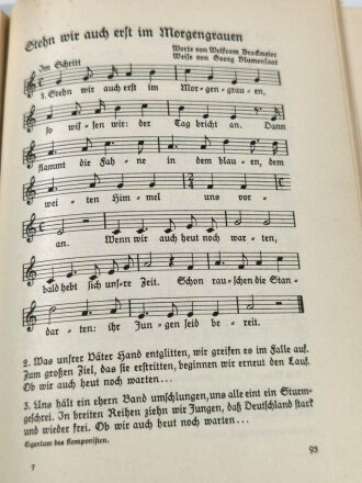 "Wir Mädel Singen" Liederbuch des Bunds Deutscher Mädel, datiert 1937, 190 Seiten, gebraucht, DIN A5