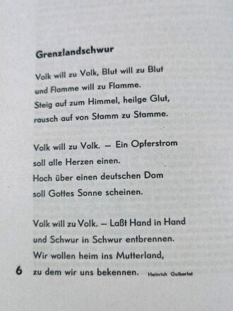 Die Kameradschaft - Blätter für Heimabendgestaltung der HJ, 2. September 1936, Folge 6 "Deutscher im fremden Land" 16 Seiten, A5