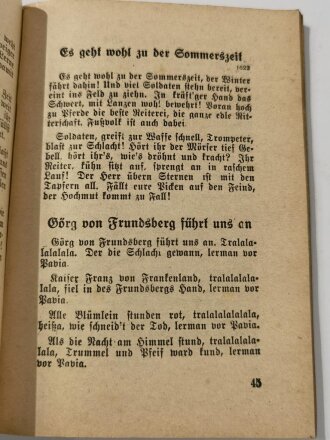 Lieder der Jugend "Uns geht die Sonne nicht unter." datiert 1940, 170 Seiten, DIN A6, stark gebraucht