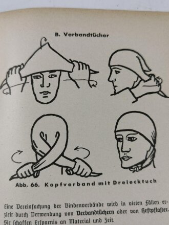 "Amtliches Unterrichtsbuch über Erste Hilfe", 263 Seiten, 2. Auflage 1938, gebraucht, DIN A5