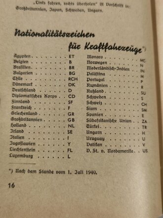 "Taschenbuch für den Radfahrer" blanko, Druckvermerk 1940, 48 Seiten