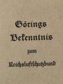 "Görings Bekenntnis zum Reichsluftschutzbund", datiert 1935, 24 Seiten, gebraucht, DIN A5