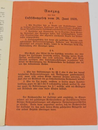 "Leitfaden für den Selbstschutz", datiert 1935, 12 Seiten, gebraucht, DIN A5