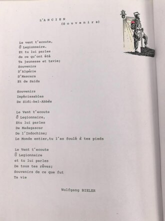 "Legio Patria Nostra", Mythos und Realität, Eine historische Zeitbetrachtung der Jahre 1950 - 1955, aus den Erinnerungen eines Fremdenlegionärs, geschrieben für die, die mit dabei waren, von Wolfgang Bieler, DIN A4, 262 Seiten,aus Raucherhaushalt