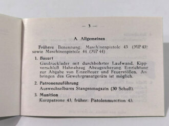D 1854/3 Strumgewehr 44 (StG 44) Gebrauchsanleitung, REPODUKTION, 16 Seiten, unter DIN A6
