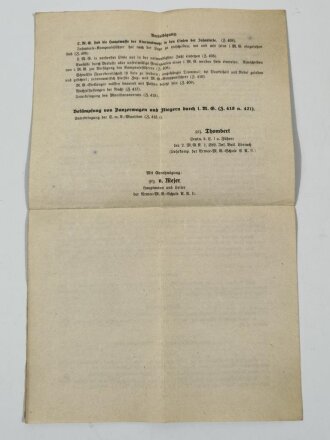 1.Weltkrieg, Auszug aus A.V.F. (2. Entwurf). "Das leichte Maschinengewehr (I.M.G.)." geknickt