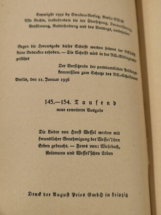 "Horst Wessel - Leben und Sterben", 115 Seiten, A5, gebraucht