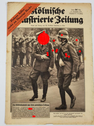 Kölnische Illustrierte Zeitung, Nummer 47, datiert 23. November 1939, "Ein Bilddokument aus dem polnischen Feldzug",  über DIN A4