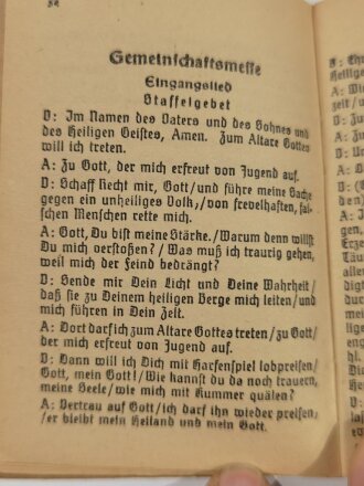 Katholisches Feldgesangbuch, datiert 1939, 95 Seiten, Kleinformat, gebraucht