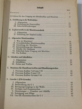 Deutschland nach 1945 "Waffenschmidt - Waffen und Munitionstechnisches Handbuch, 208 Seiten, DIN A5, datiert 1974