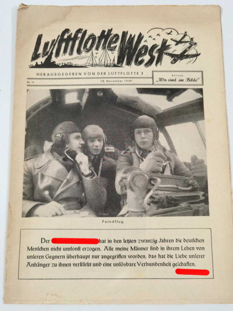 Luftflotte West, Herausgegeben von der Luftflotte 3, Nr. 10 vom 10. N