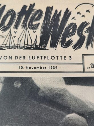 Luftflotte West, Herausgegeben von der Luftflotte 3, Nr. 10 vom  10. November 1939, DIN A3