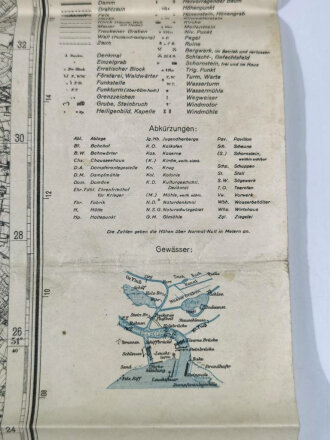 "Vierlingsbeek" Stabskarte der Niederlande 1 : 50000 für die Wehrmacht, fleckig und gefaltet