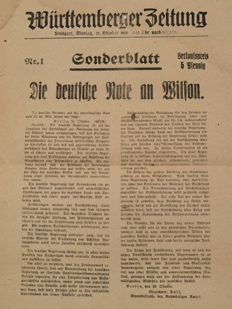 Württemberger Zeitung, Sonderblatt 
