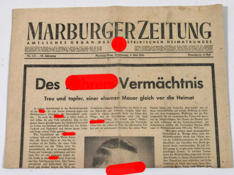 Marburger Zeitung, Amtliches Organ des steirischen...