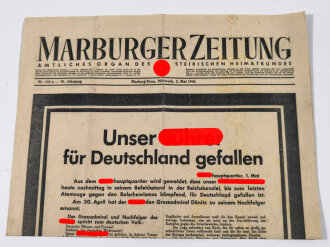 Marburger Zeitung Wandanschlag, Amtliches Organ des...