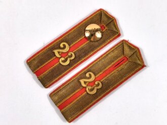 Bayern, Paar Schulterstücke für einen Offizier Stellvertreter im Königlich Bayerischen 23. Infanterie-Regiment „König Ferdinand der Bulgaren“ Gesamtlänge 11,5cm