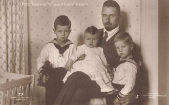 1. Weltkrieg, Ansichtskarte "Prinz Oskar von Preussen mit ihren Kindern"