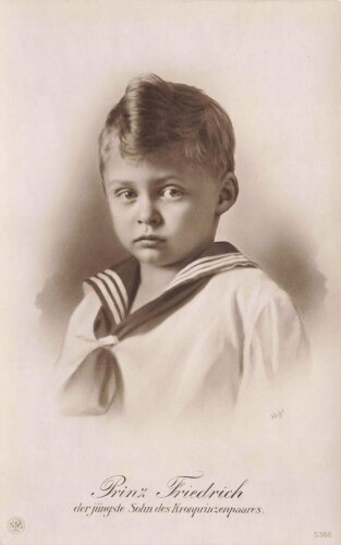 1. Weltkrieg, Ansichtskarte "Prinz Friedrich, jüngster Sohn des Kronprinzenpaares"