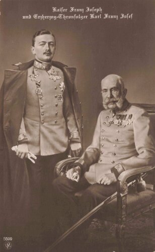 1. Weltkrieg, Ansichtskarte "Kaiser Franz Joseph und...
