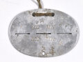 Erkennungsmarke Wehrmacht aus Aluminium eines Angehörigen " XII 9668 " Codierte Brückenwach / Grenzwacheinheit aus Wehrkreis XII