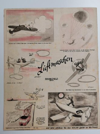 Der Adler Sonderdruck "Im Eiswindkanal erprobt", 1. Feburar-Heft 1943