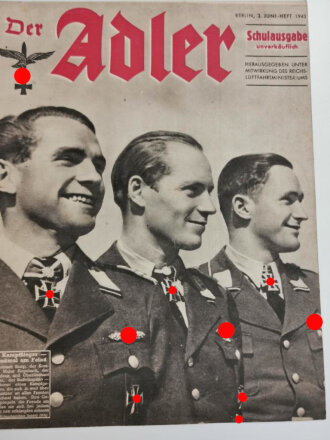 Der Adler Schulausgabe "Drei Kampfflieger - tausendmal am Feind", 3. Juni-Heft 1943