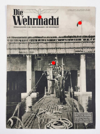 Die Wehrmacht "Ein U-Boot vor einem U-Boot-Bunker an der Atlantikküste", Heft Nr. 5, 25. Februar 1942