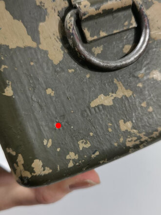 Transportkasten für Richtaufsatz 35 zum 80mm Granatwerfer 34 der Wehrmacht. Norwegisch überlackiertes Stück