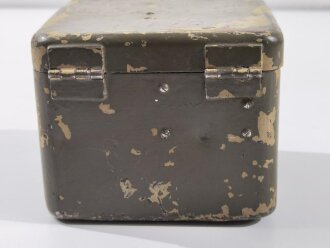 Transportkasten für Richtaufsatz 35 zum 80mm Granatwerfer 34 der Wehrmacht. Norwegisch überlackiertes Stück