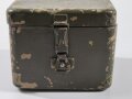 Transportkasten für Richtaufsatz 35 zum 80mm Granatwerfer 34 der Wehrmacht. Norwegisch überlackiertes Stück
