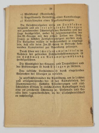 Merkblatt 29-18 "Einsatz und Verwendung von Flammenwerfern" von 9.11.43, 28 Seiten, DIN A6