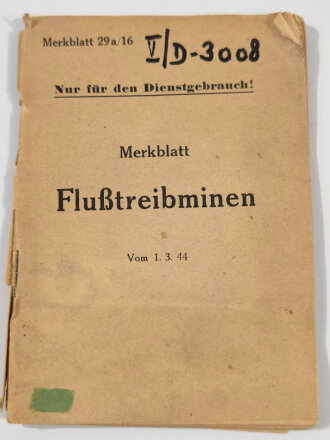 Merkblatt 29a/16 "Flußtreibminen" von...