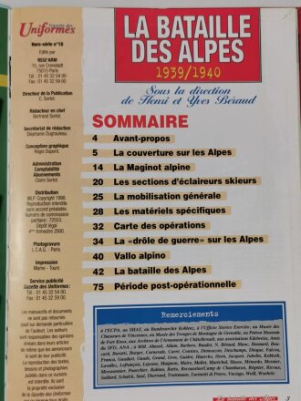 "Gazette des Uniformers - La Bataille des Alpes 1939/1940", 78 Seiten, französisch, aus Raucherhaushalt