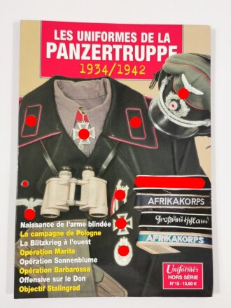 "Gazette des Uniformers - Les Uniformes de la Panzertruppe 1934/1942", 77 Seiten, französisch, aus Raucherhaushalt