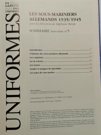 "Gazette des Uniformers - Les sous Mariniers Allemands 1935/1945", 78 Seiten, französisch, aus Raucherhaushalt