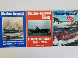 3 Ausgaben "Marine Arsenal," alle leicht gebraucht