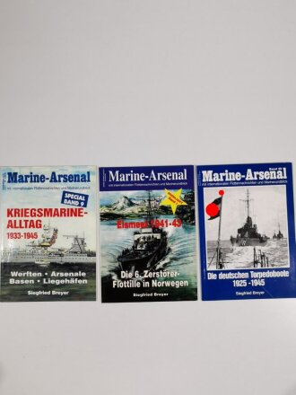 3 Ausgaben "Marine Arsenal," alle leicht gebraucht