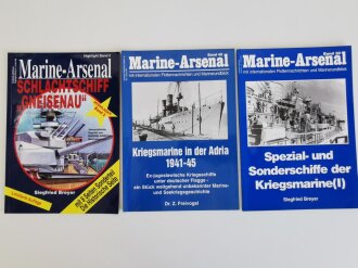 3 Ausgaben "Marine Arsenal," alle leicht gebraucht